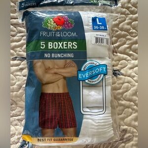 Fruit of the Loom Men’s white 5 pack‎ Boxers Size L